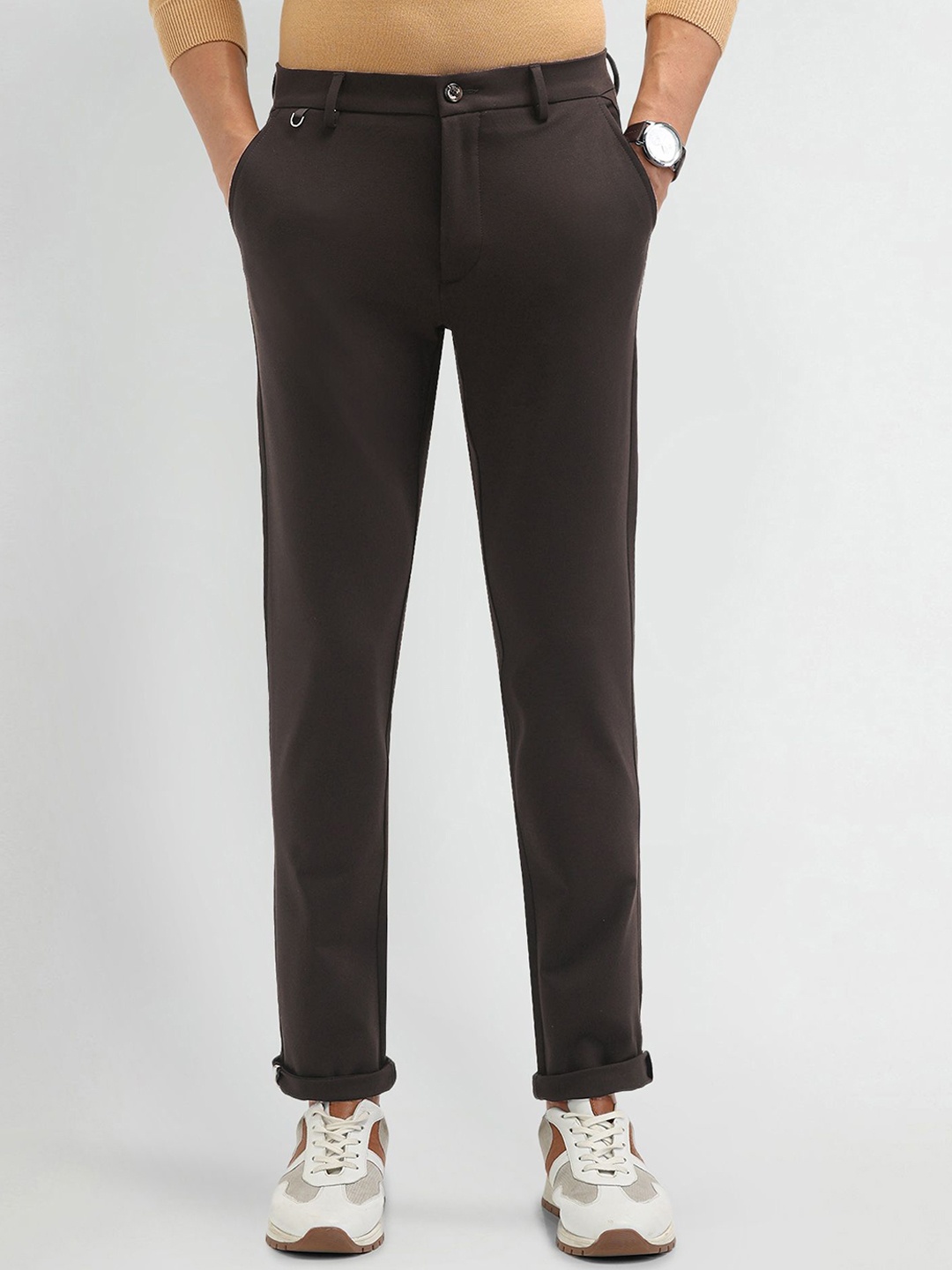 

Arrow Sport Men Urban Slim Fit Chinos Trouser, Brown