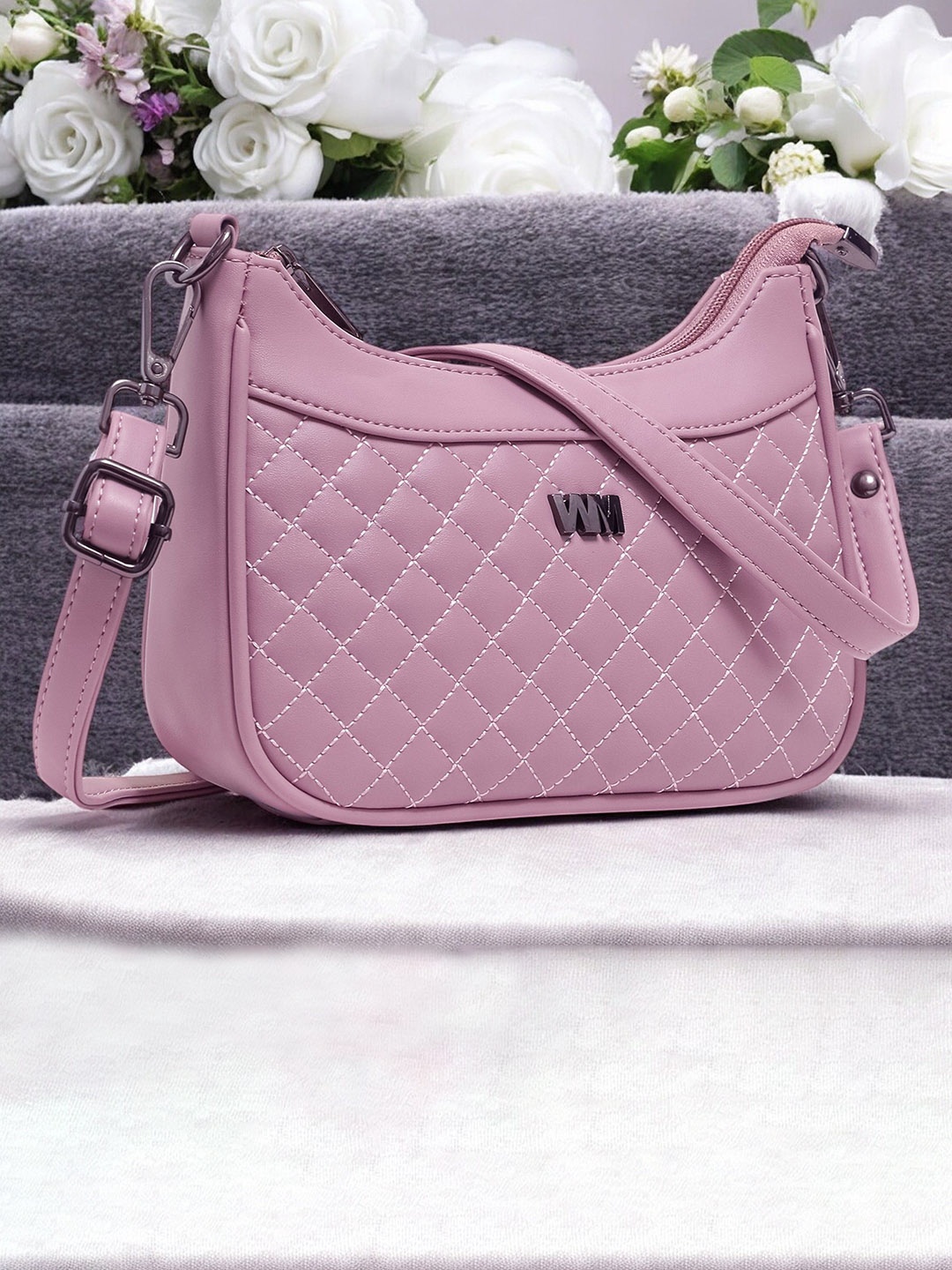 

WOMEN MARKS PU Sling Bag with Quilted, Peach