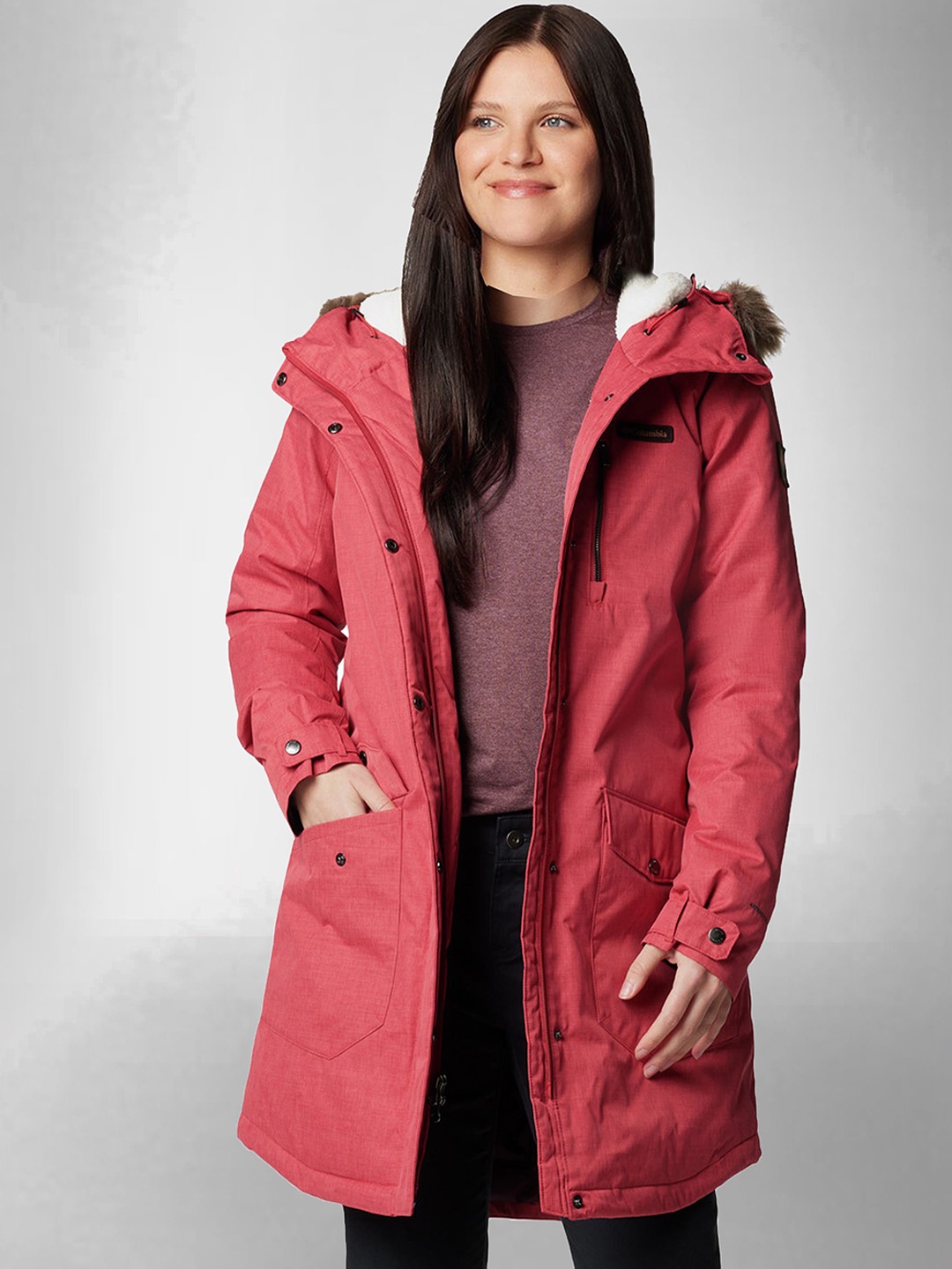 

Columbia Omni-Heat Reflective Suttle Mountain Long Insulated Jacket, Pink