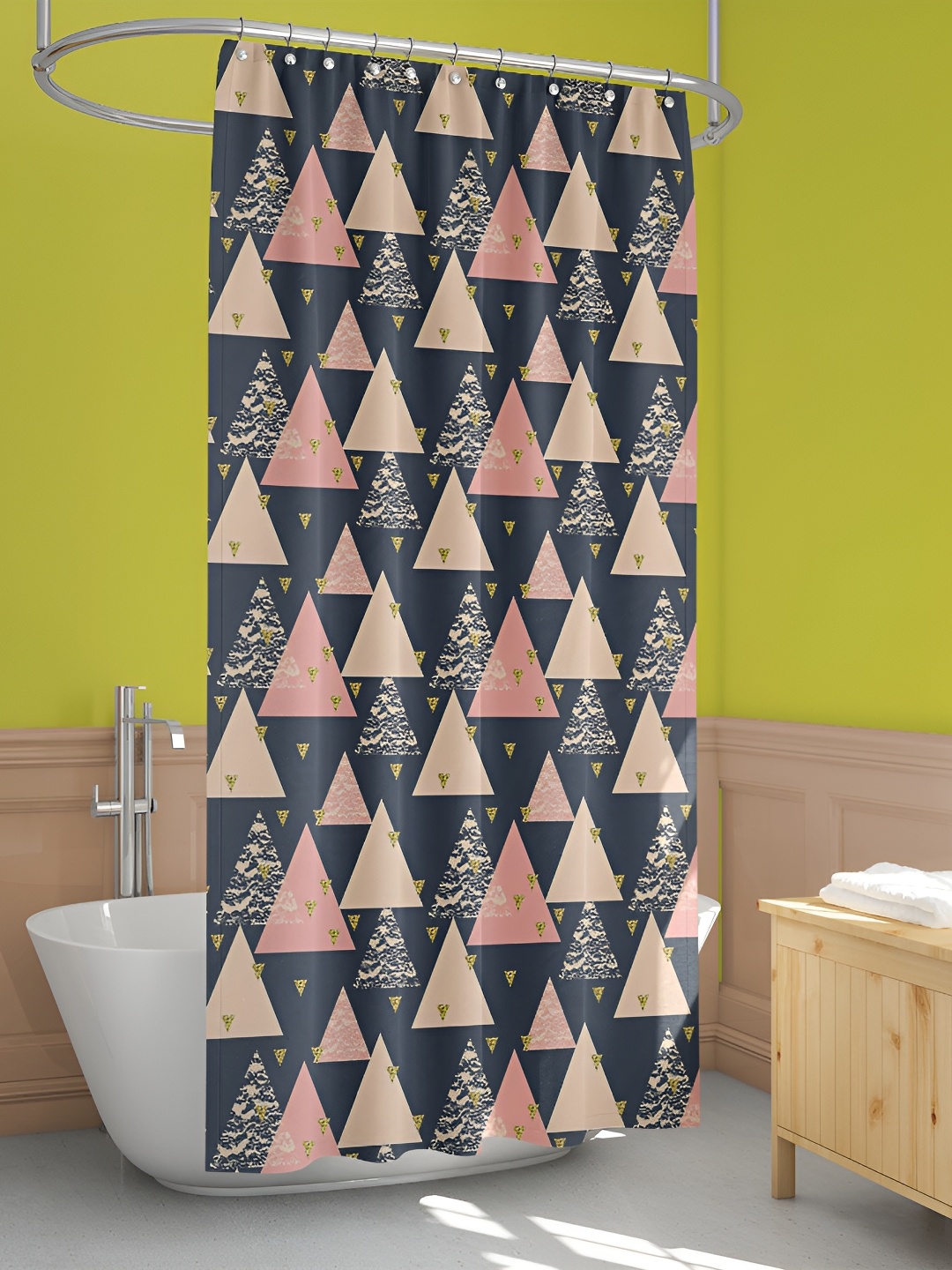 

ArtzFolio Grey & Cream-Coloured Printed Waterproof Shower Curtain