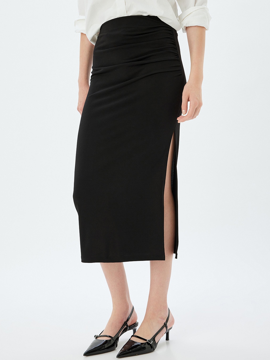 

Koton Women A-Line Midi Skirt, Black
