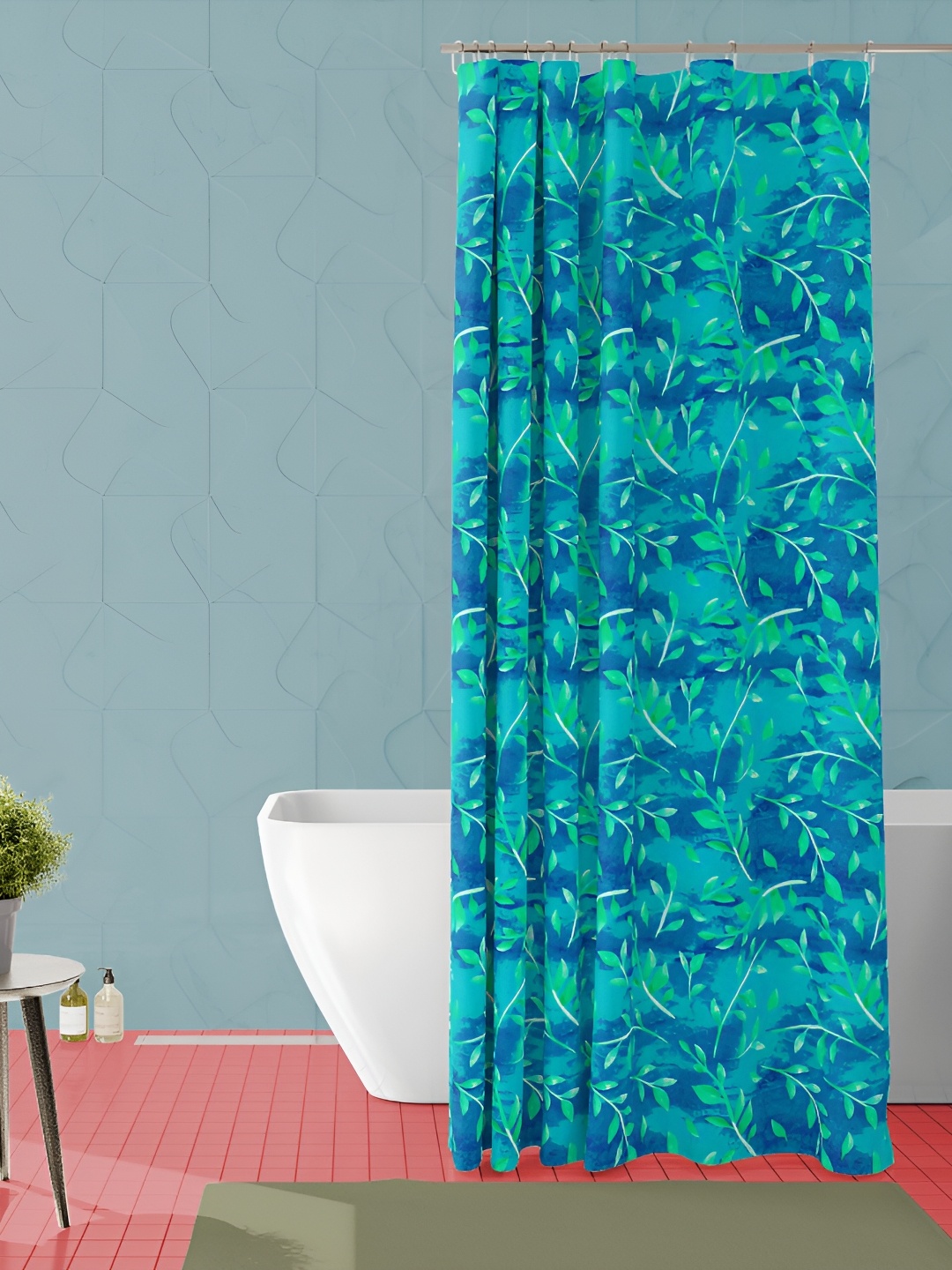 

ArtzFolio Blue & Green Printed Waterproof Shower Curtain