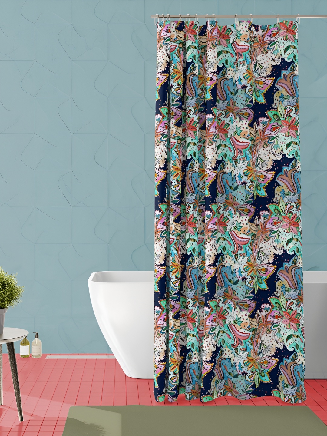 

ArtzFolio Single Piece Waterproof Polyester Shower Curtain, Multi