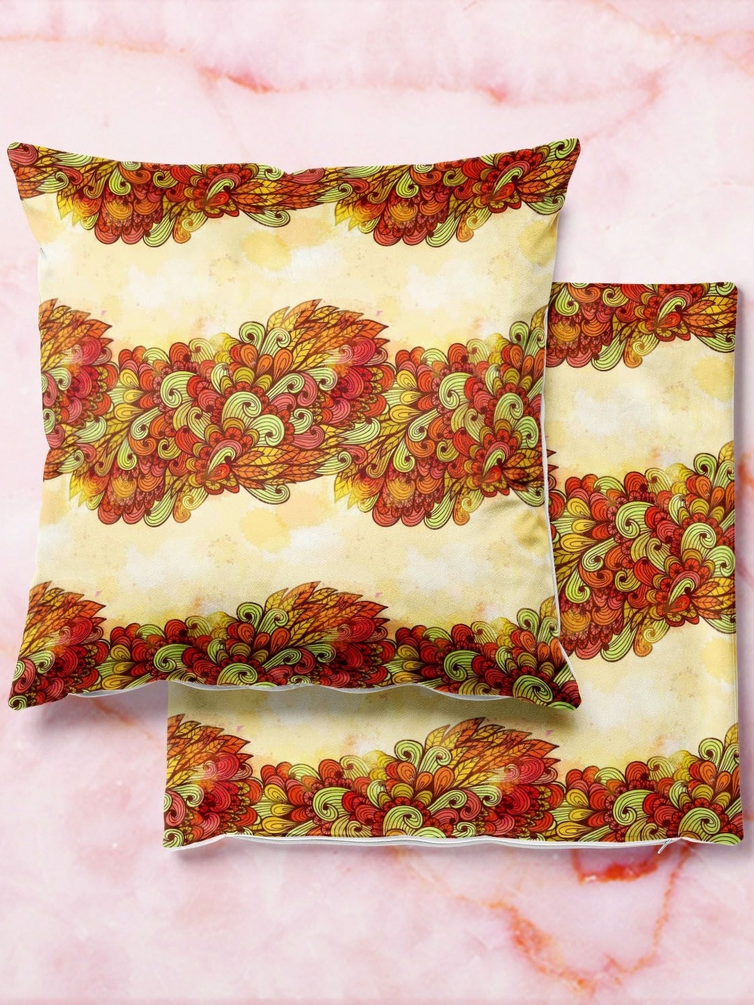 

ArtzFolio Multicoloured Set of 2 Velvet Square Cushion Covers, Multi