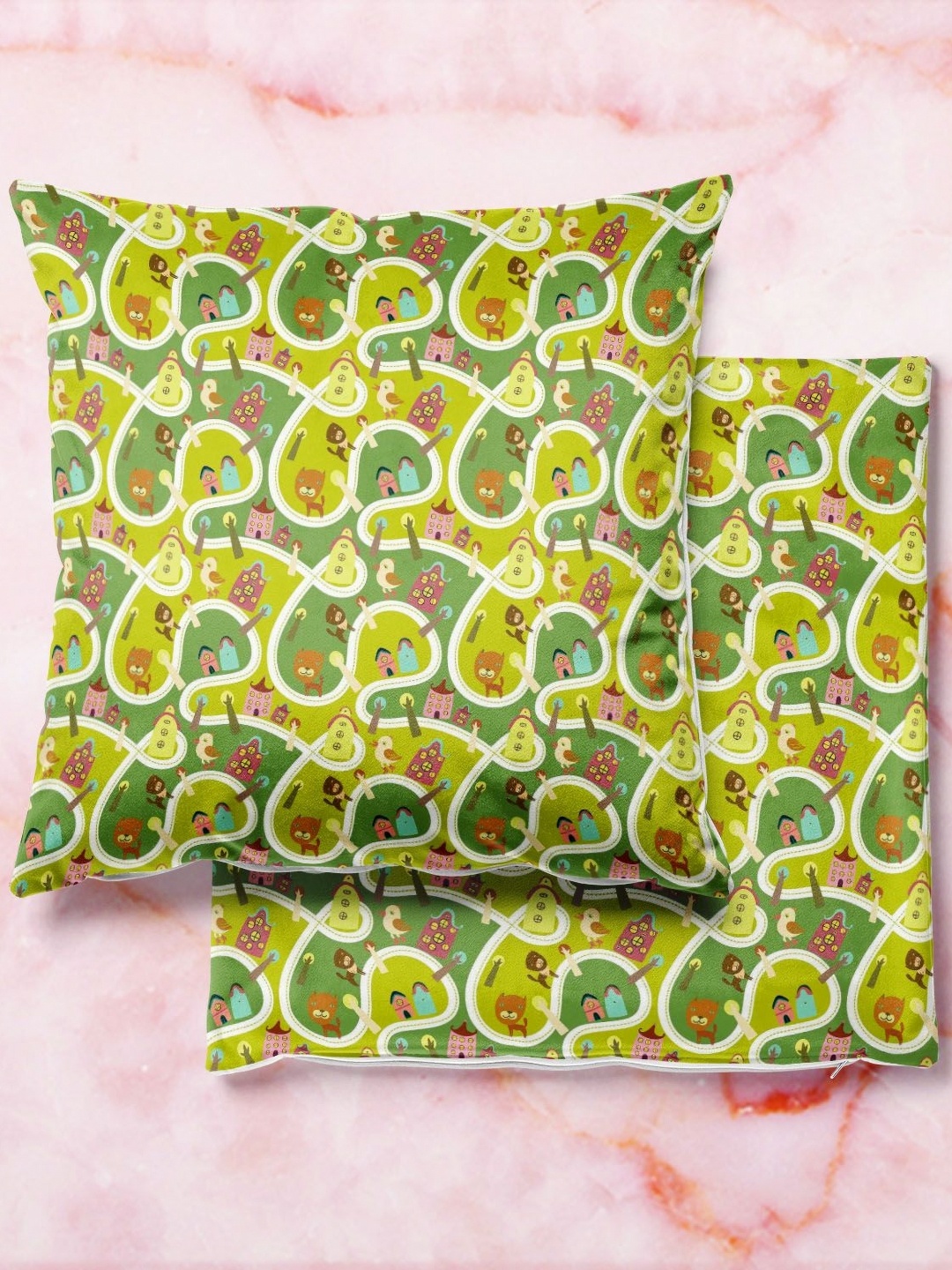 

ArtzFolio Multicoloured Set of 2 Square Cushion Covers, Multi