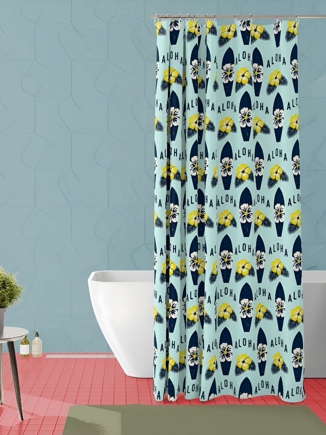 

ArtzFolio Green & Yellow Floral Printed Waterproof Shower Curtain