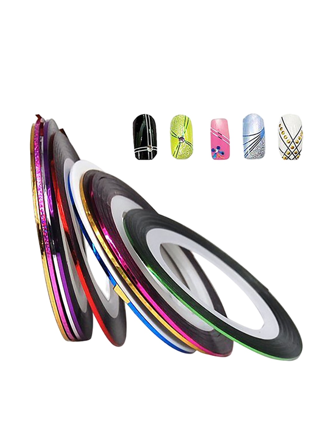 

Scheibe Set Of 5 Nail Art Striping Tapes - Black