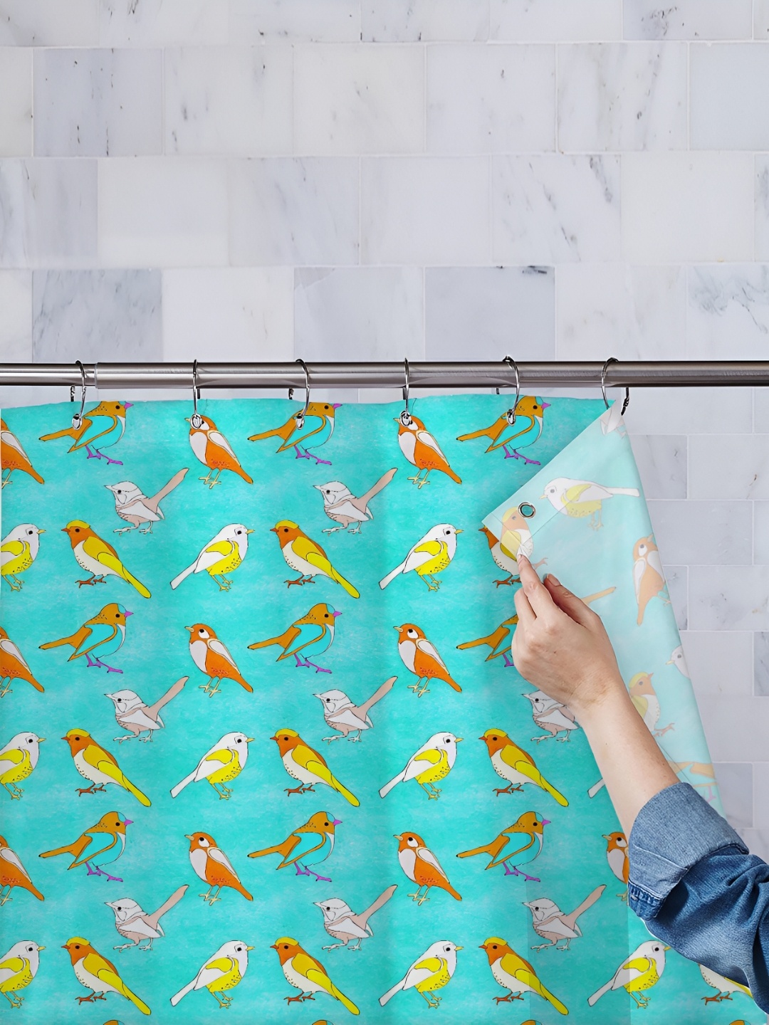 

ArtzFolio Single Piece Waterproof Polyester Shower Curtain, Multi