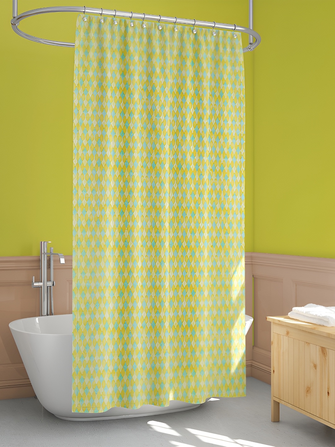 

ArtzFolio Green Printed Waterproof Shower Curtain