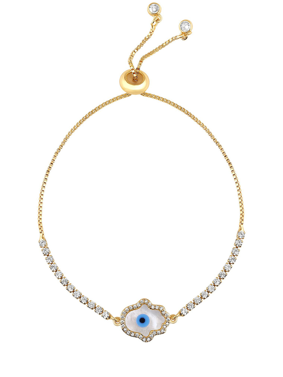 

BDIVA Gold-Plated Cubic Zirconia Charm Bracelet