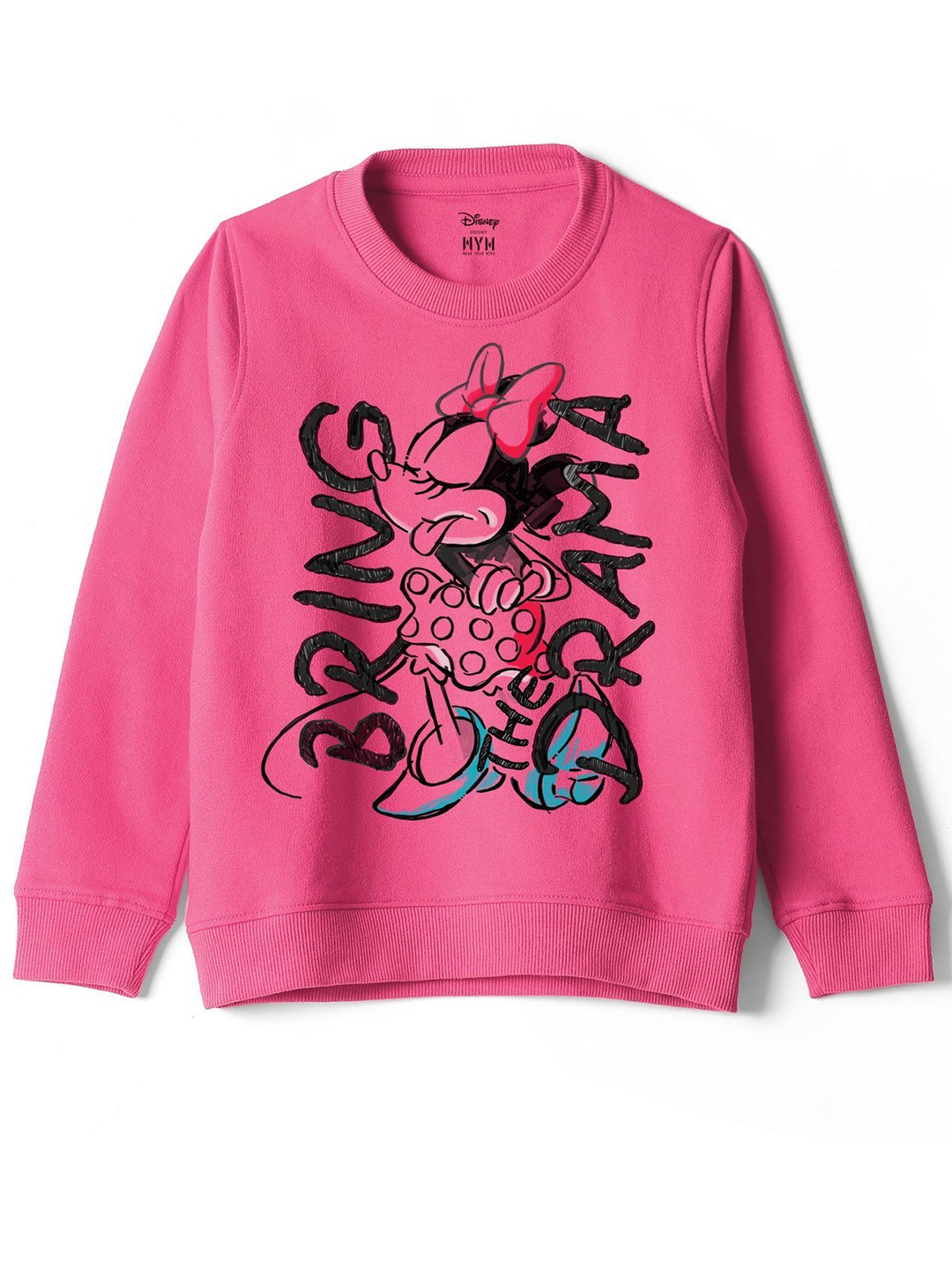 

Wear Your Mind Girls Typography Printed Long Sleeves Sweatshirt, Pink