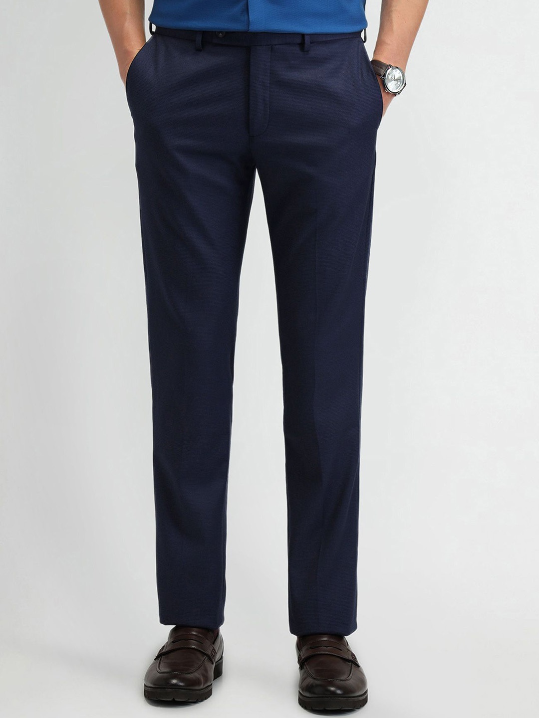 

Arrow Men Urban Slim Fit Formal Trousers, Blue