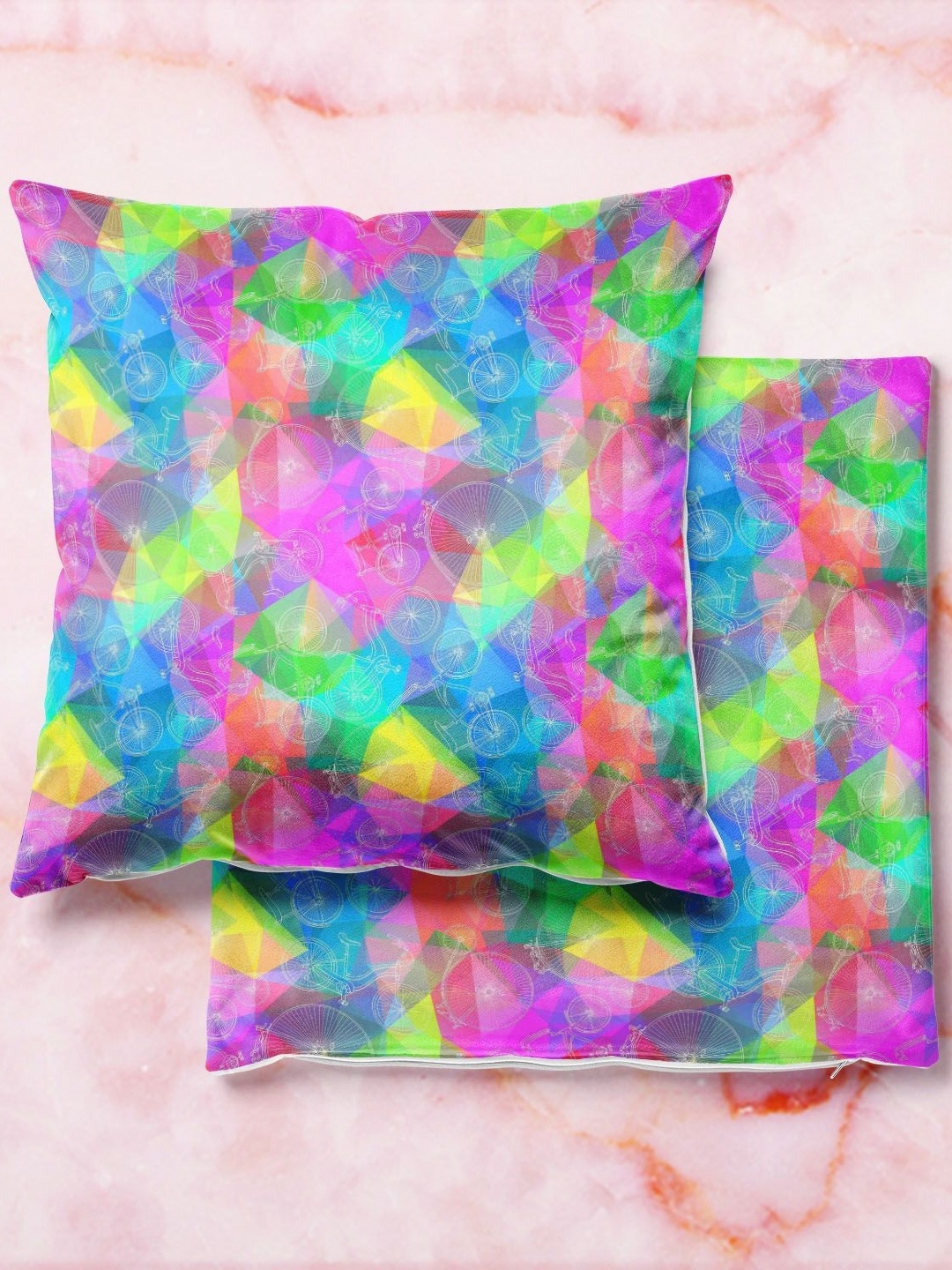 

ArtzFolio Multicoloured Set of 2 Square Cushion Covers, Multi