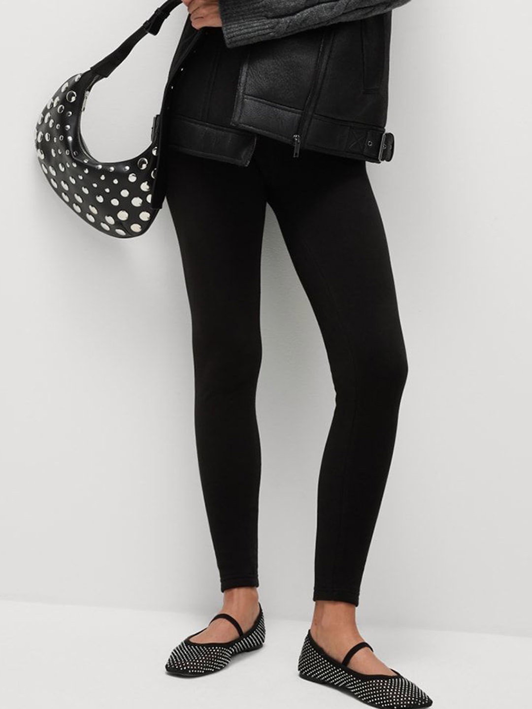 

Marks & Spencer Women Knitted Ankle-Length Thermal Leggings, Black