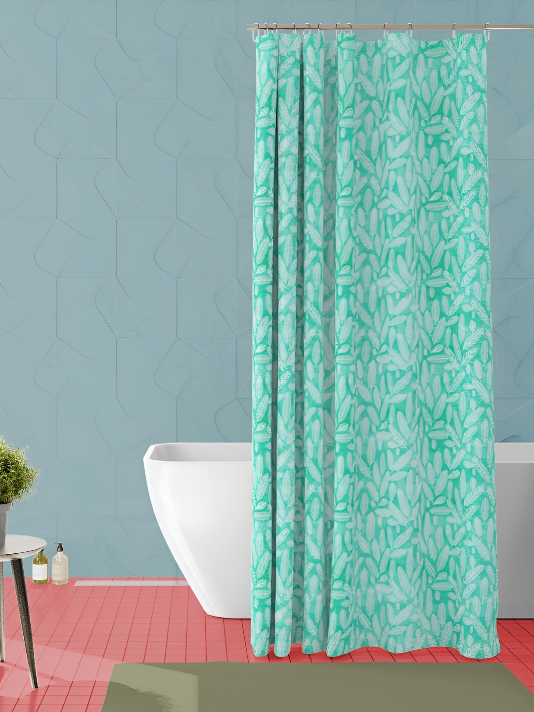 

ArtzFolio Sea Green Tropical Printed Waterproof Shower Curtain