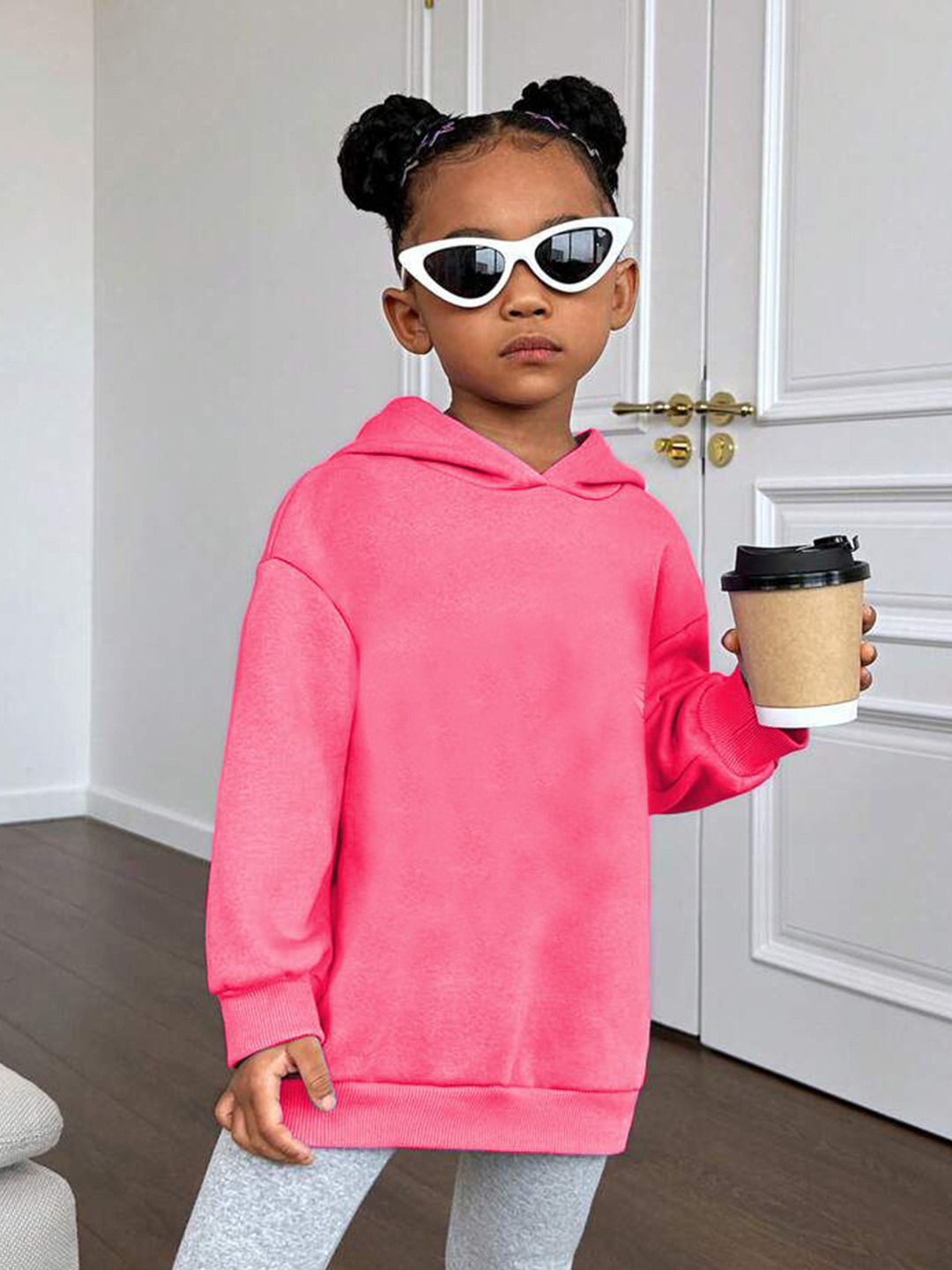 

TABADTOD Unisex Kids Geometric Printed Hooded Sweatshirt, Pink
