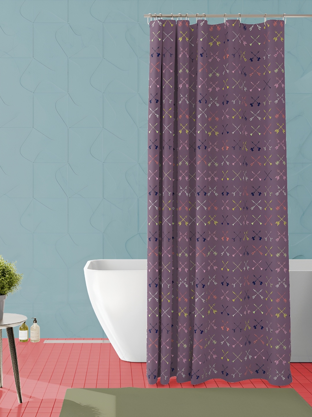 

ArtzFolio Purple Printed Waterproof Shower Curtain