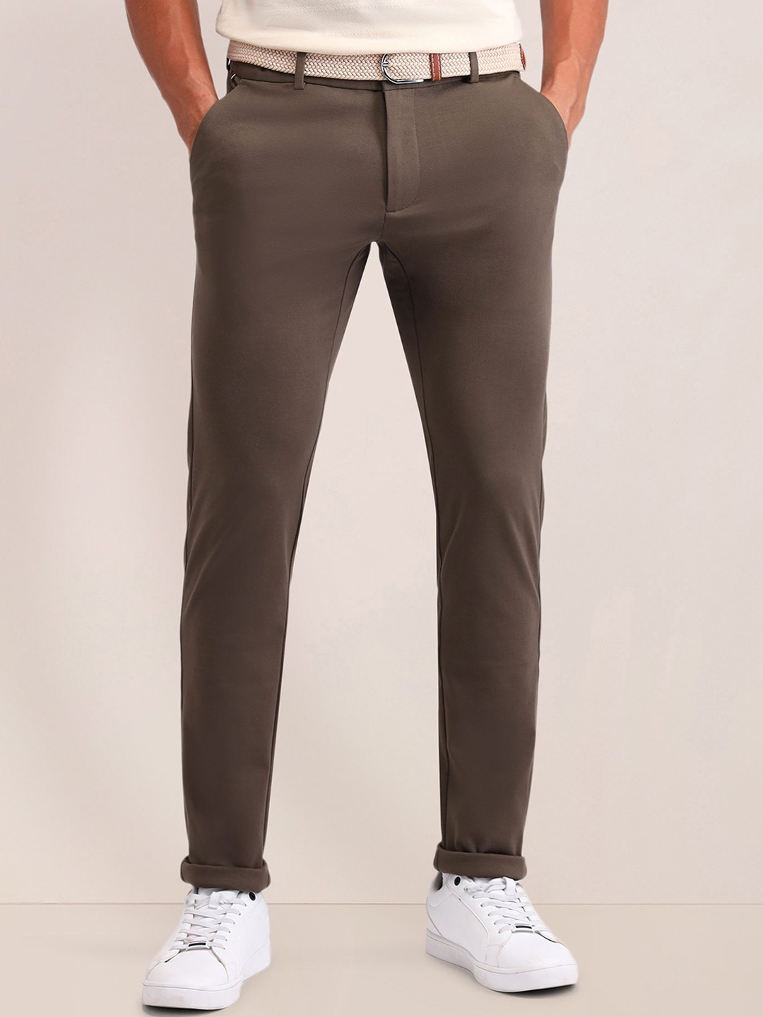 

U.S. Polo Assn. Men Urban Slim Fit Chinos Trousers, Brown