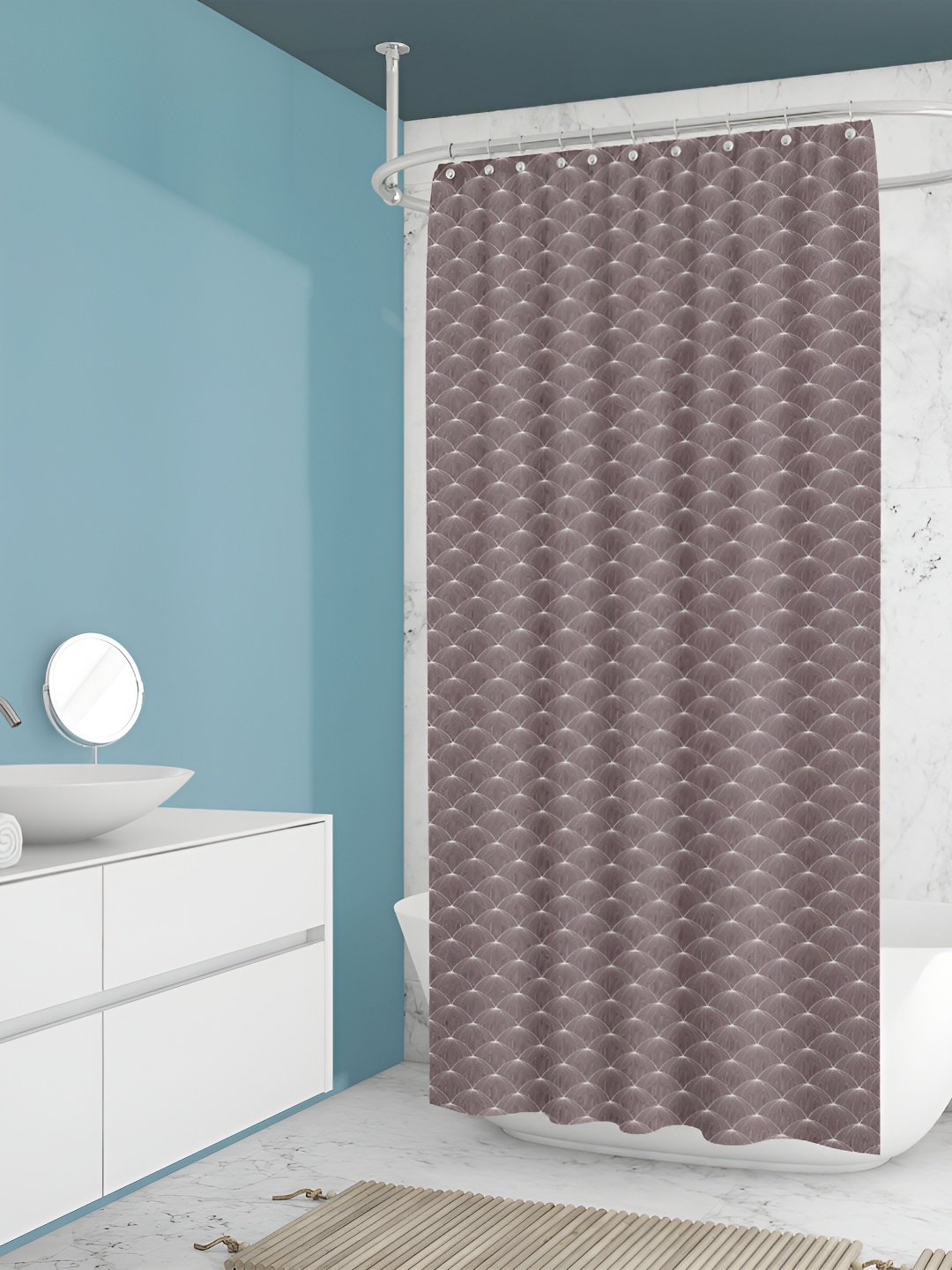 

ArtzFolio Brown & White Printed Waterproof Shower Curtain