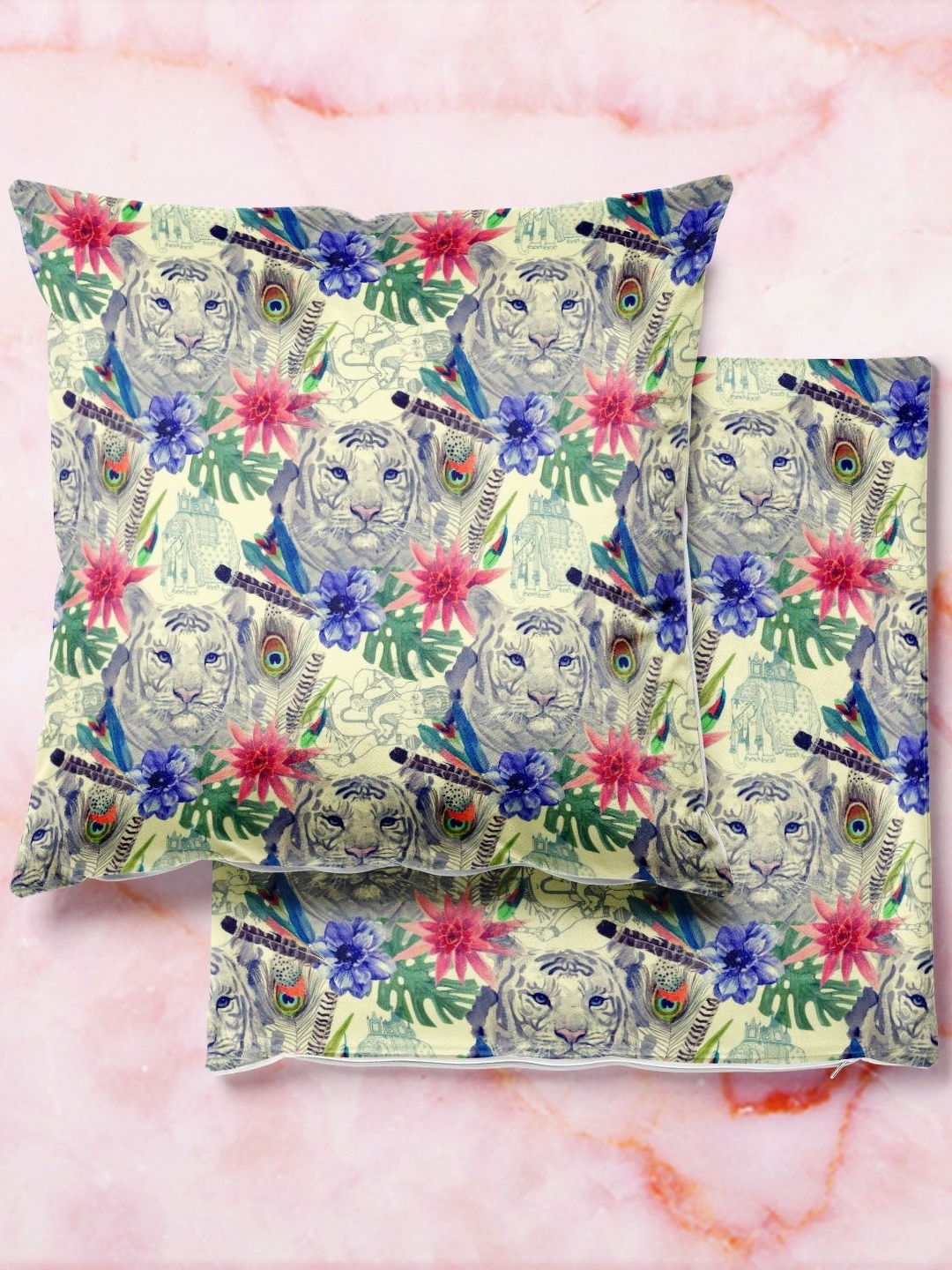 

ArtzFolio Multicoloured Set of 2 Square Cushion Covers, Multi