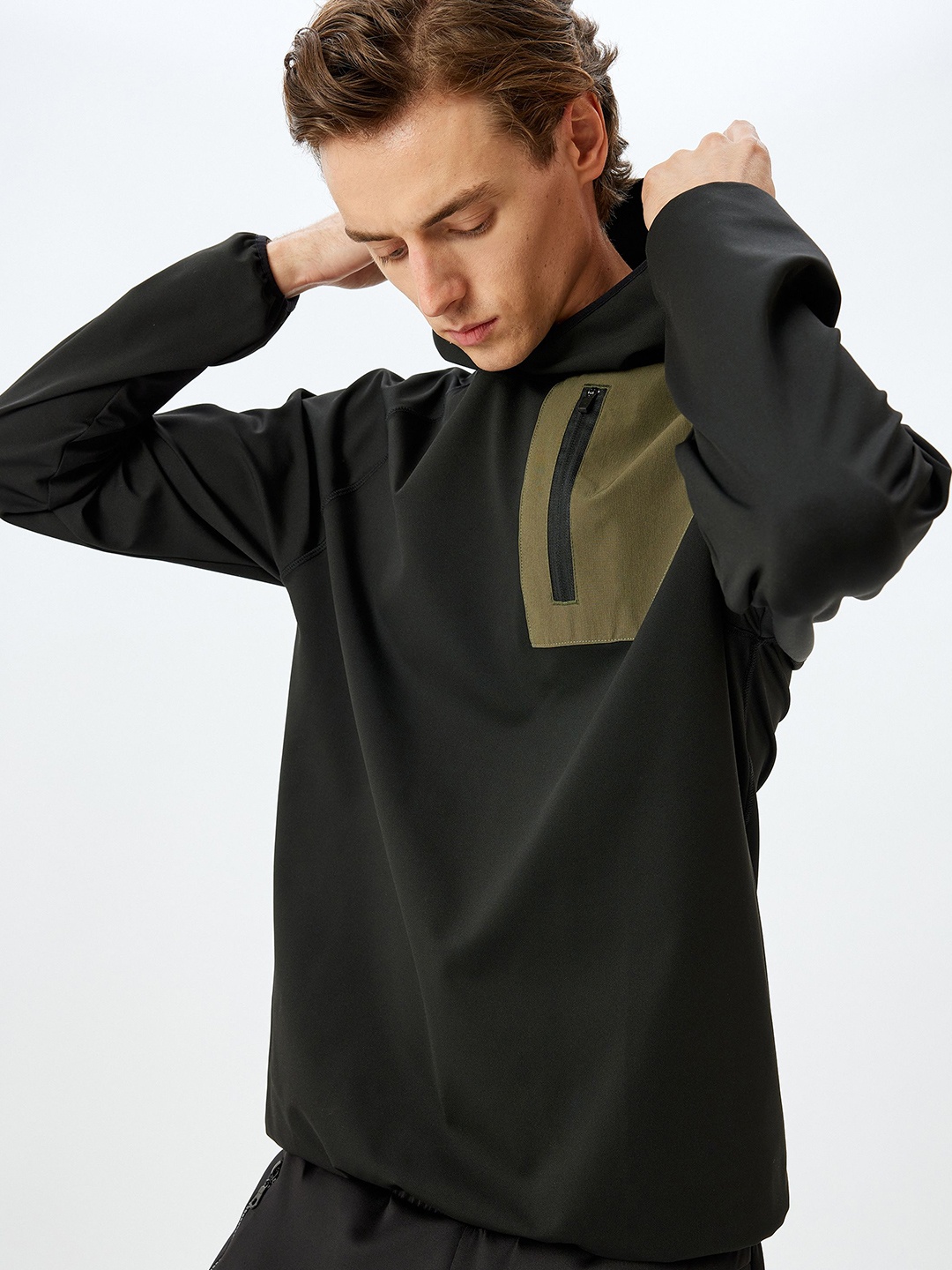 

Koton Men Hooded Pullover Sweatshirt, Black