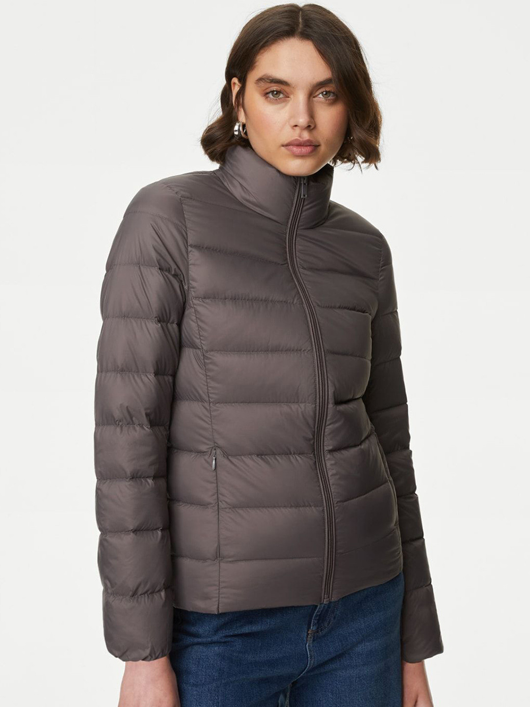 

Marks & Spencer Women Nylon Longline Padded Jacket, Grey