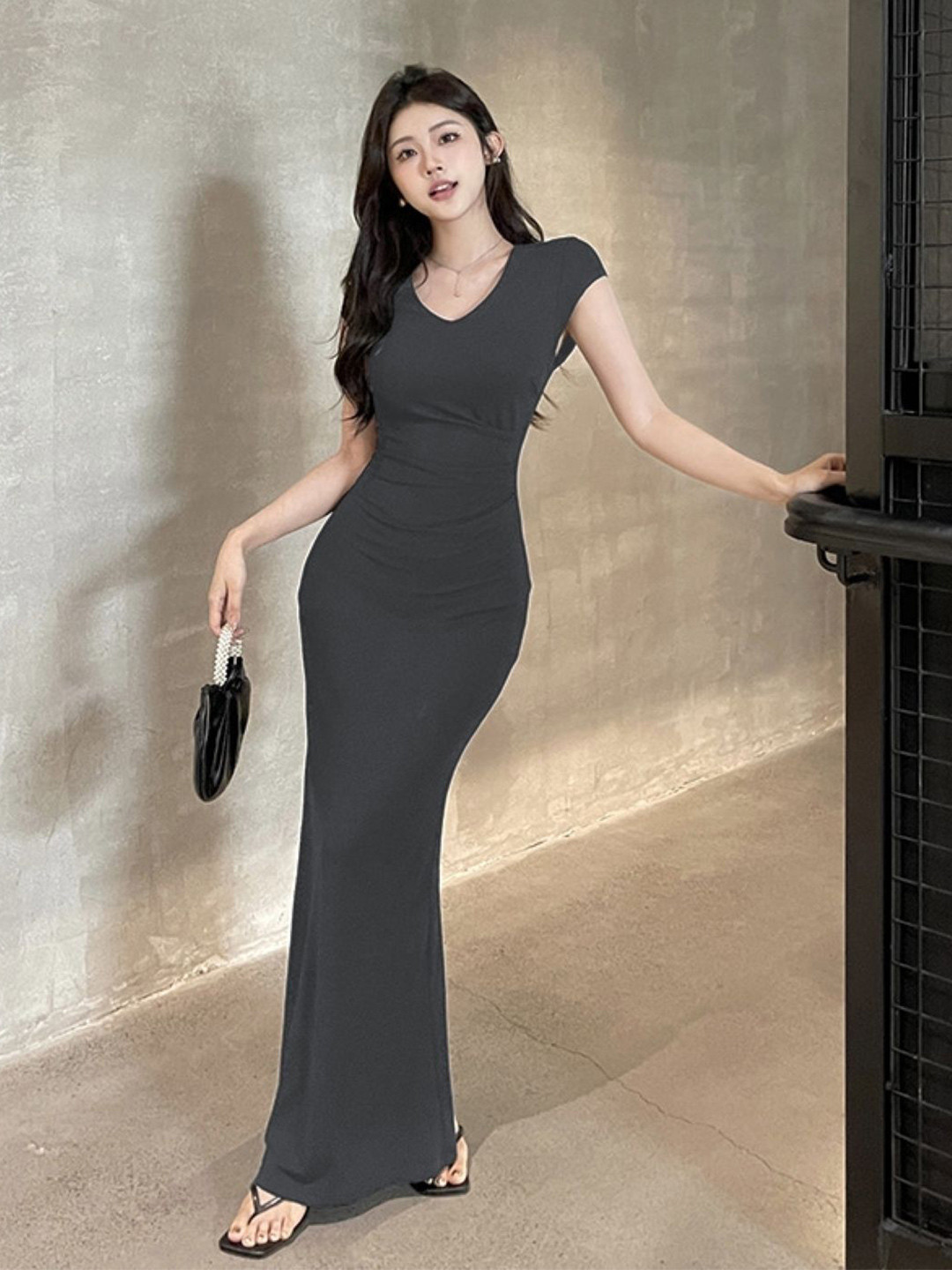 

KPOP Women Bodycon Maxi Dress, Grey