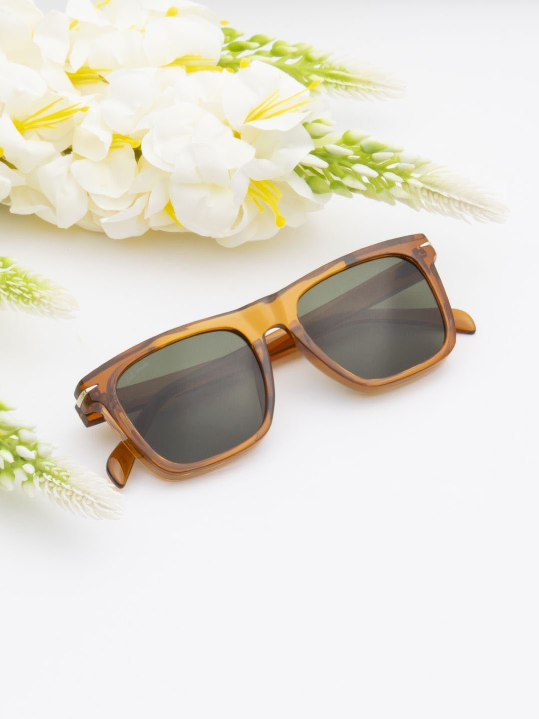 

Ted Smith Unisex Wayfarer Sunglasses with UV Protected Lens ATRIA_C14, Brown