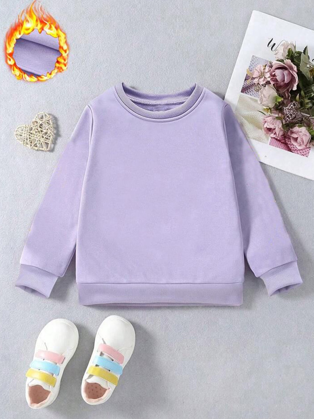 

TABADTOD Kids Round Neck Sweatshirt, Lavender