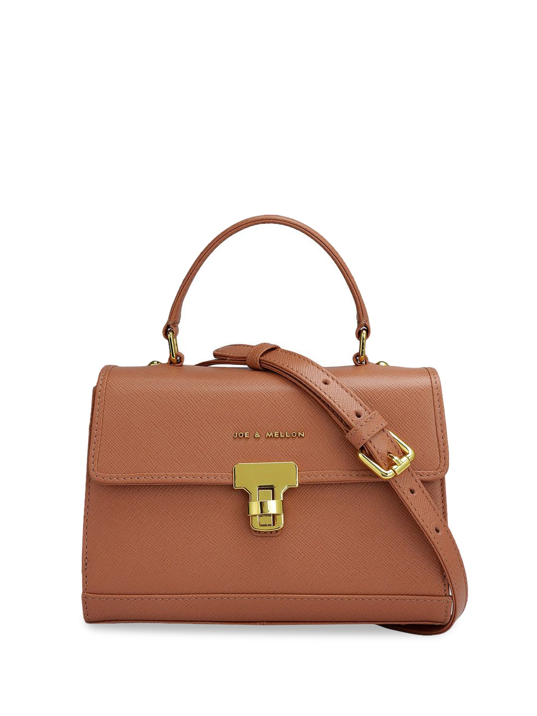 

Joe & Mellon Textured Leather Satchel, Orange