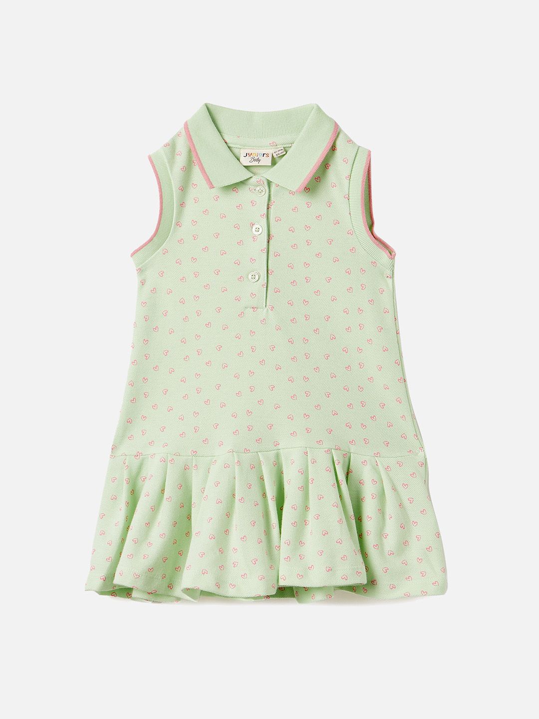

Juniors by Babyshop Girl's Conversational Printed Drop-Waist Dress, Green
