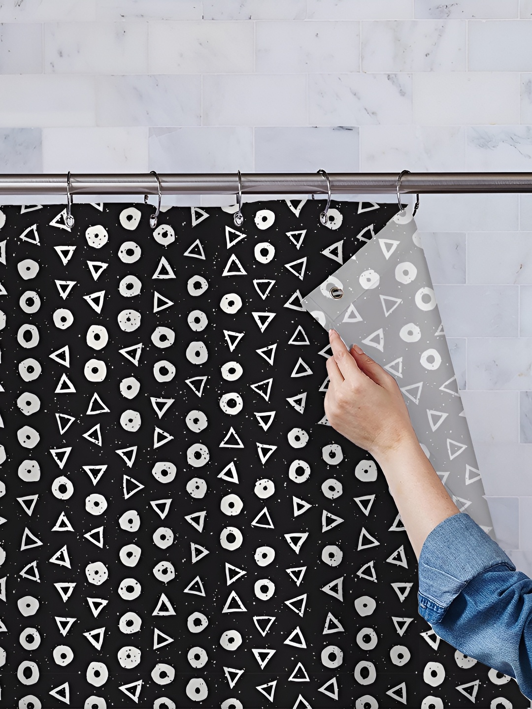 

ArtzFolio Single Piece Waterproof Polyester Shower Curtain, Multi