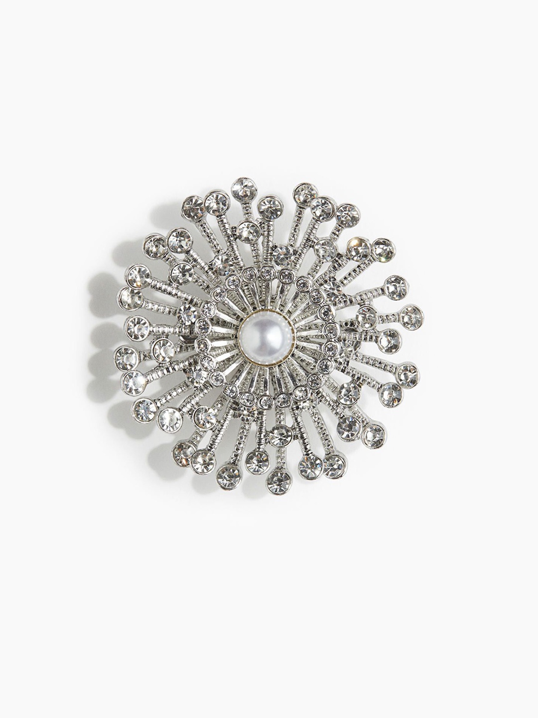 

H&M Rhinestone-Embellished Brooch, Silver