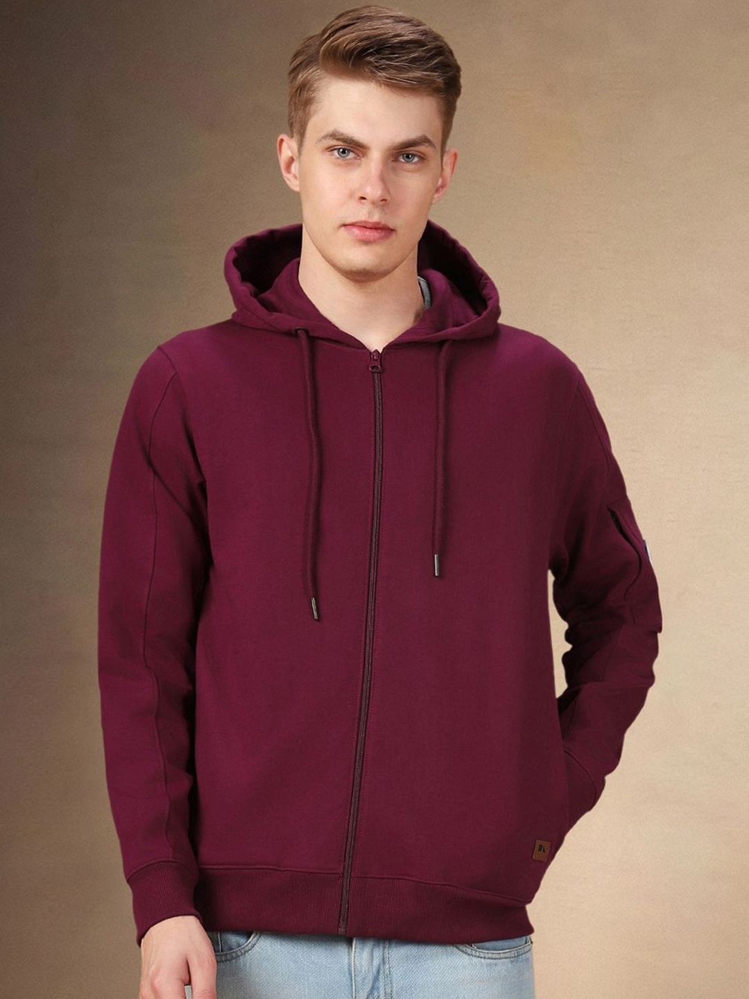 

Dennis Lingo Men Regular Fit Full Sleeves Hooded Sweatshirt, Maroon