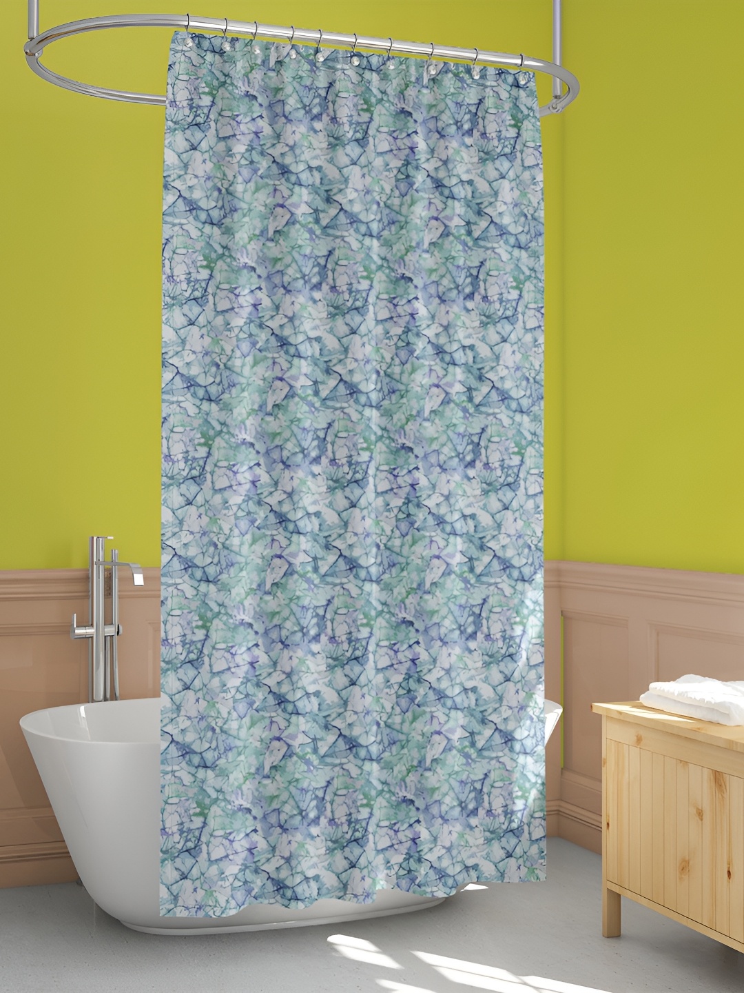 

ArtzFolio Blue & Green Printed Waterproof Shower Curtain