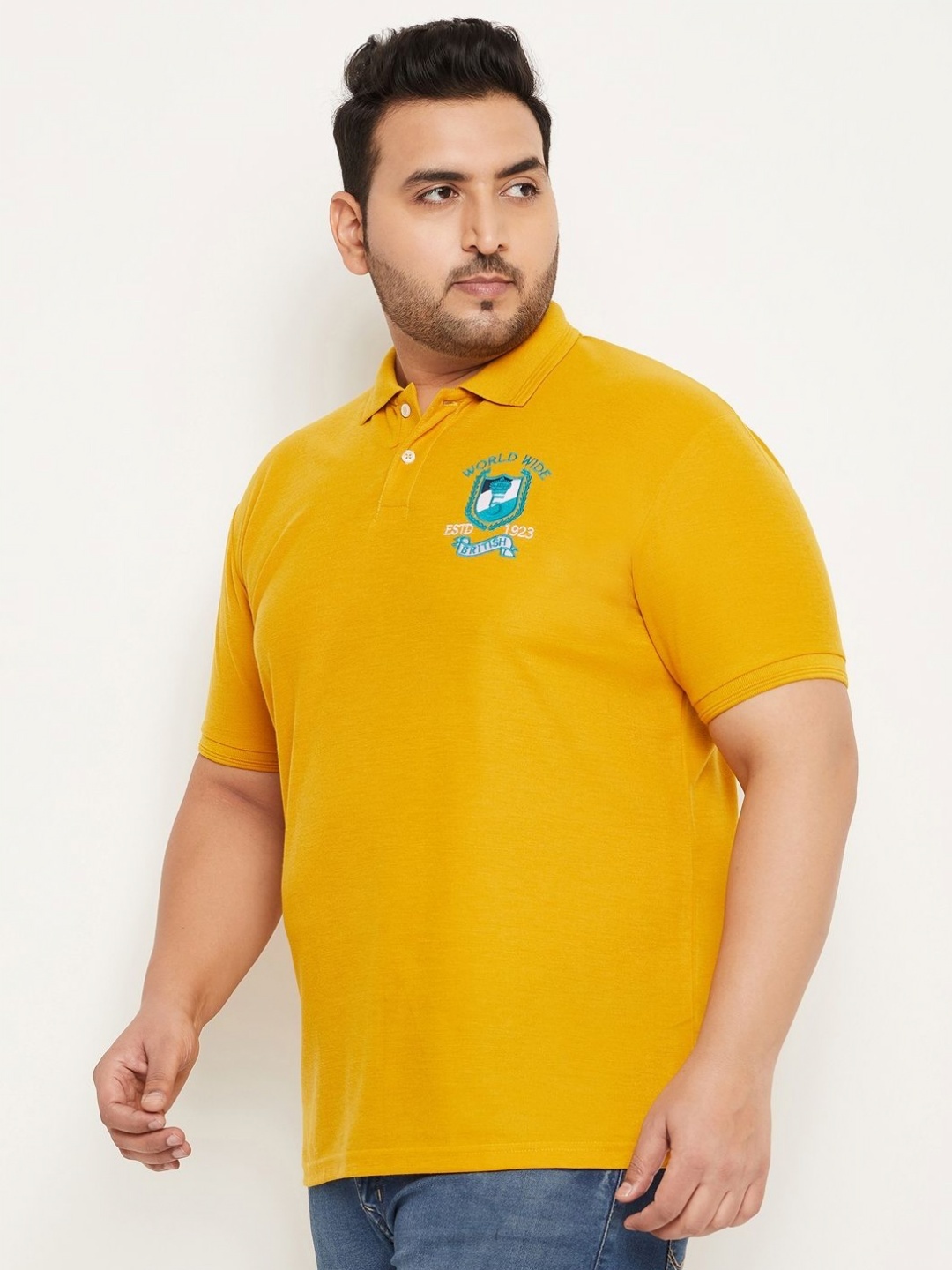 

GET GOLF Men Polo Collar T-shirt, Mustard