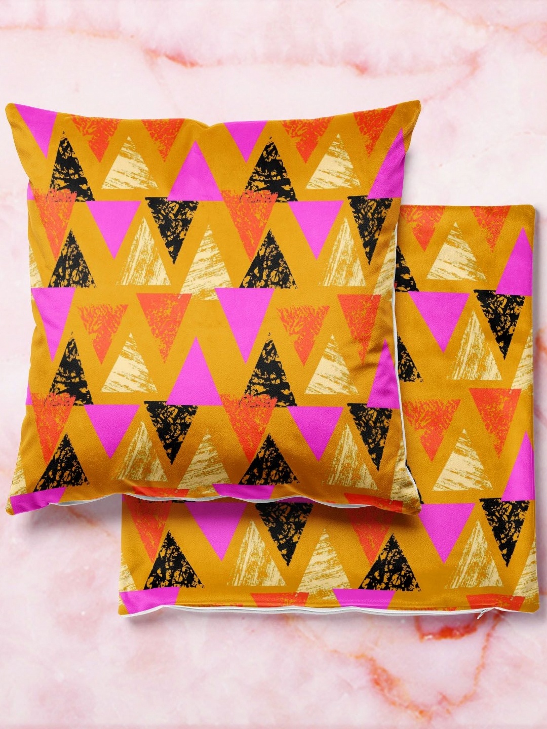 

ArtzFolio Multicoloured Set of 2 Velvet Square Cushion Covers, Multi