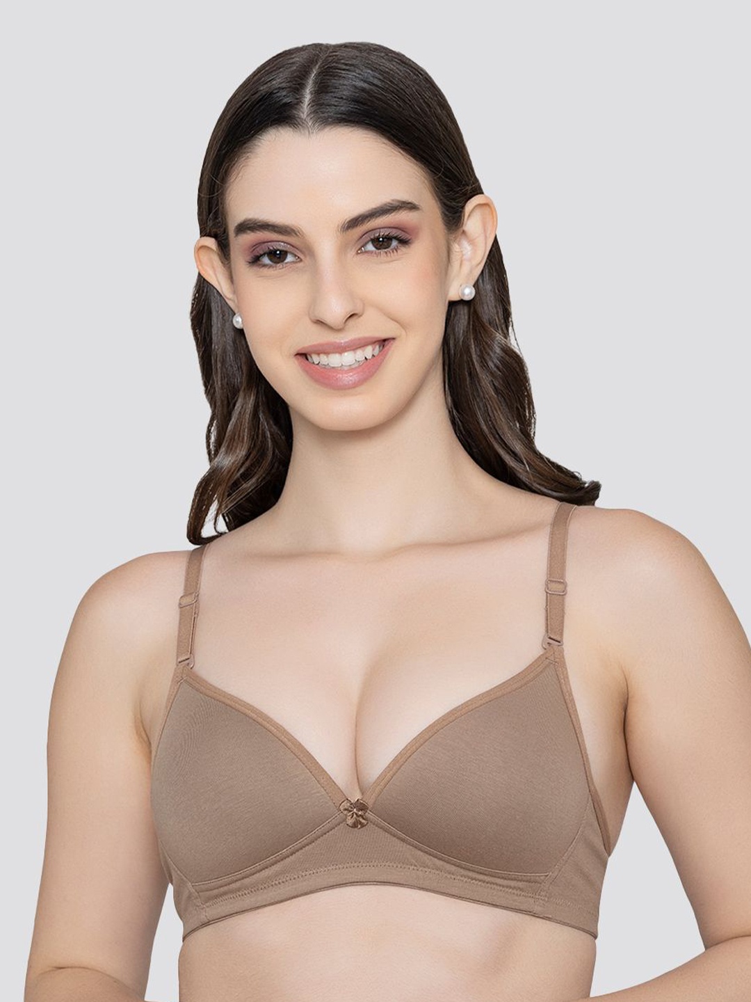 

K LINGERIE Women Pack of 2 Cotton All Day Comfort Medium Coverage Non-Wired T-shirt Bra, Nude