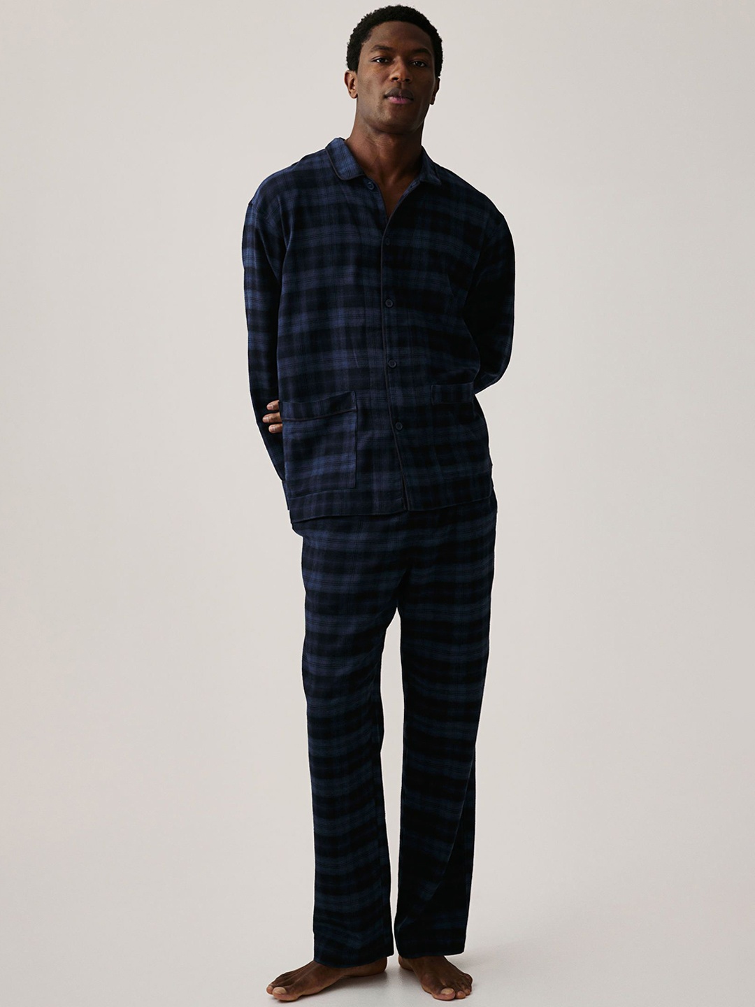 

H&M Checked Flannel Pyjamas, Blue