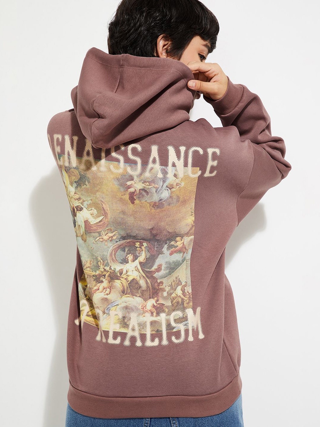 

Max Urb_N Women Back Printed Hooded Sweatshirt, Purple