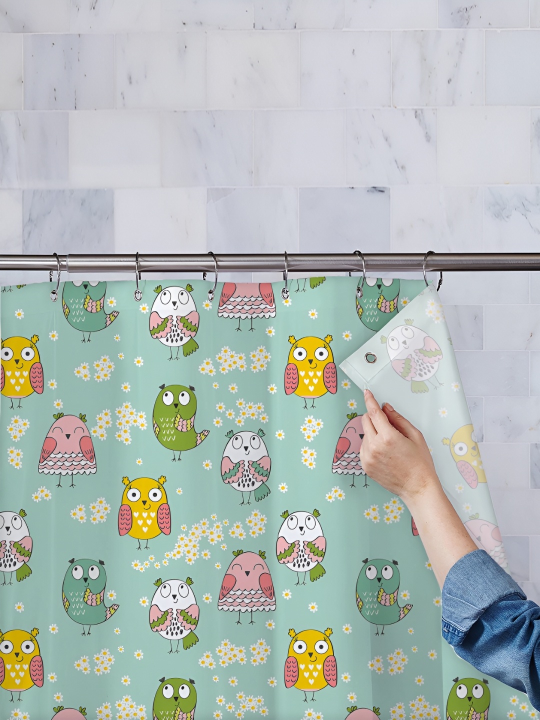 

ArtzFolio Single Piece Waterproof Polyester Shower Curtain, Multi