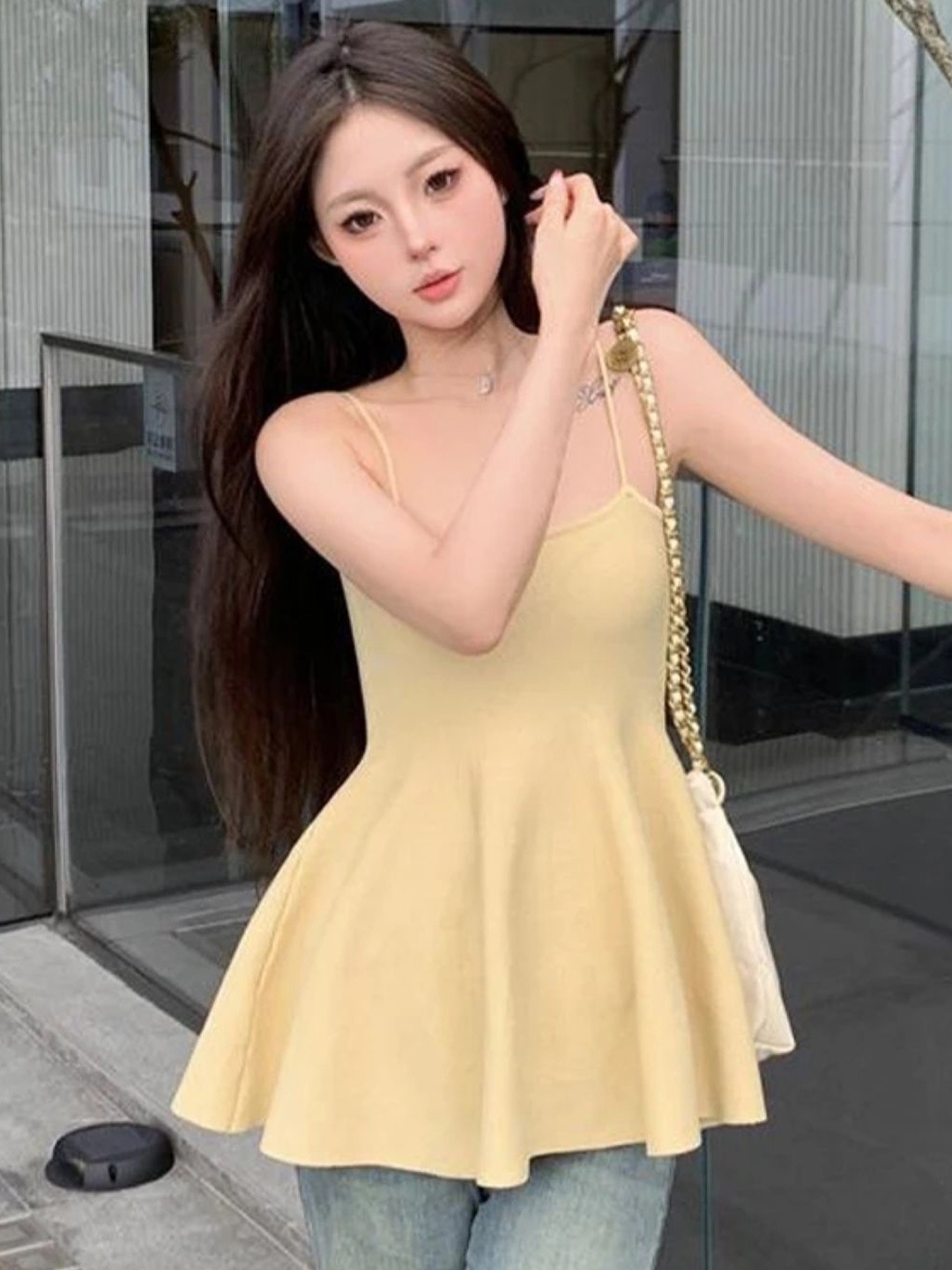 

KPOP Women Shoulder Straps, Yellow