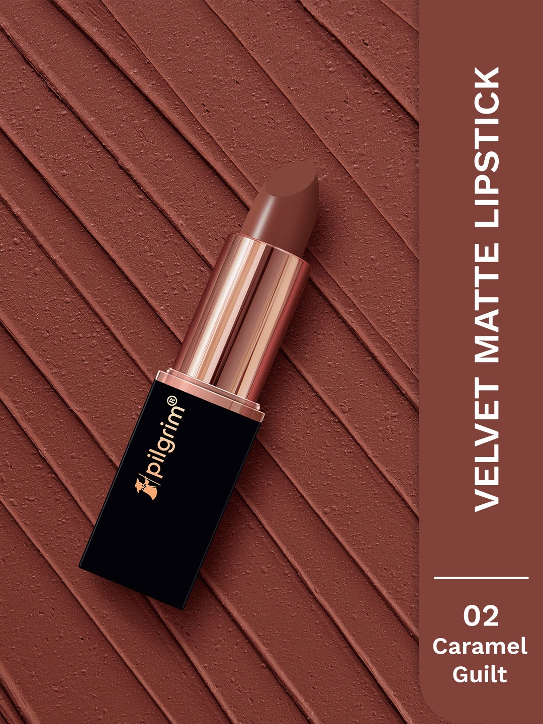 

Pilgrim Matte Bullet Intense Colour Transferproof & Smudgeproof Lipstick- Caramel Guilt 02, Brown