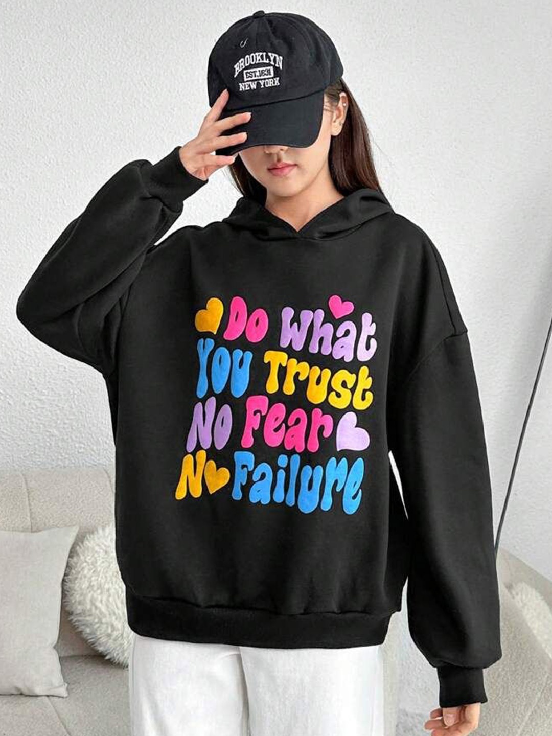 

TABADTOD Girls Dry Fit Graphic Printed Long Sleeves Hooded Sweatshirt, Black