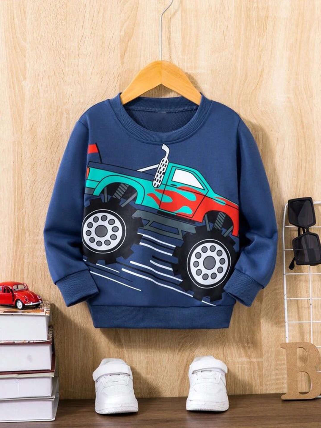 

TABADTOD Kids Printed Pullover Dry Fit Sweatshirt, Navy blue
