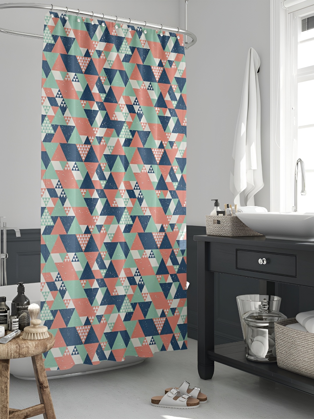 

ArtzFolio Blue & Green Printed Waterproof Shower Curtains