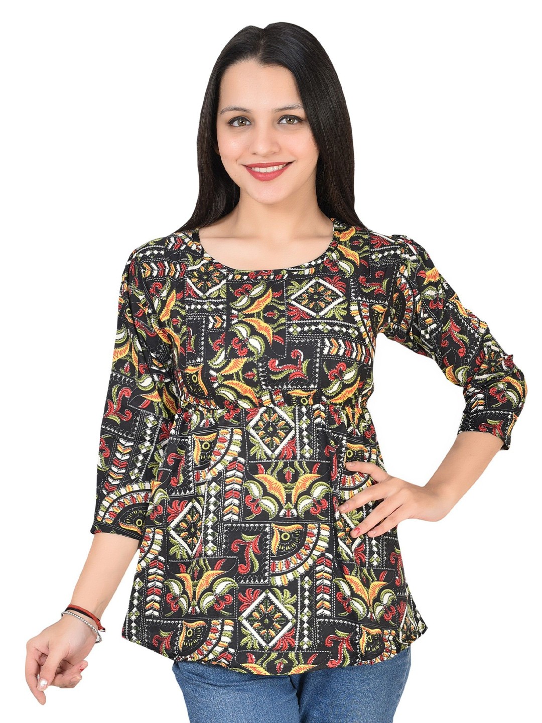 

SNIFFY Girls Printed Top, Black
