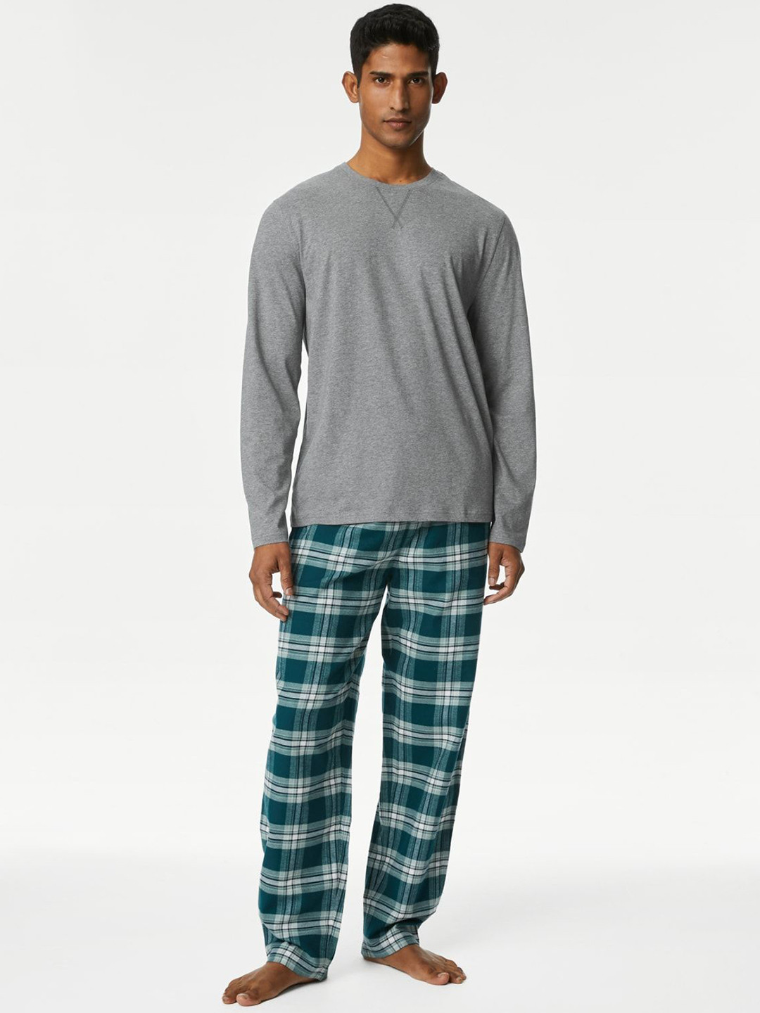 

Marks & Spencer Men Cotton Night suit, Grey