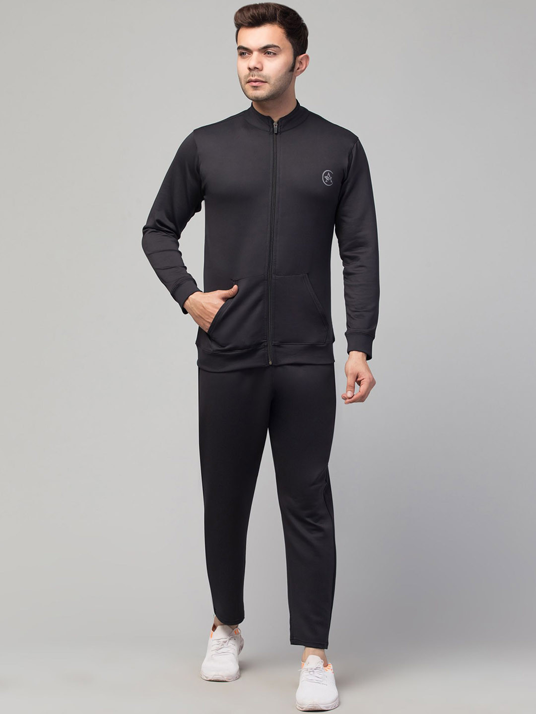 

Apraa & Parma Men Mock Collar Regular-Fit Winter Tracksuits, Black