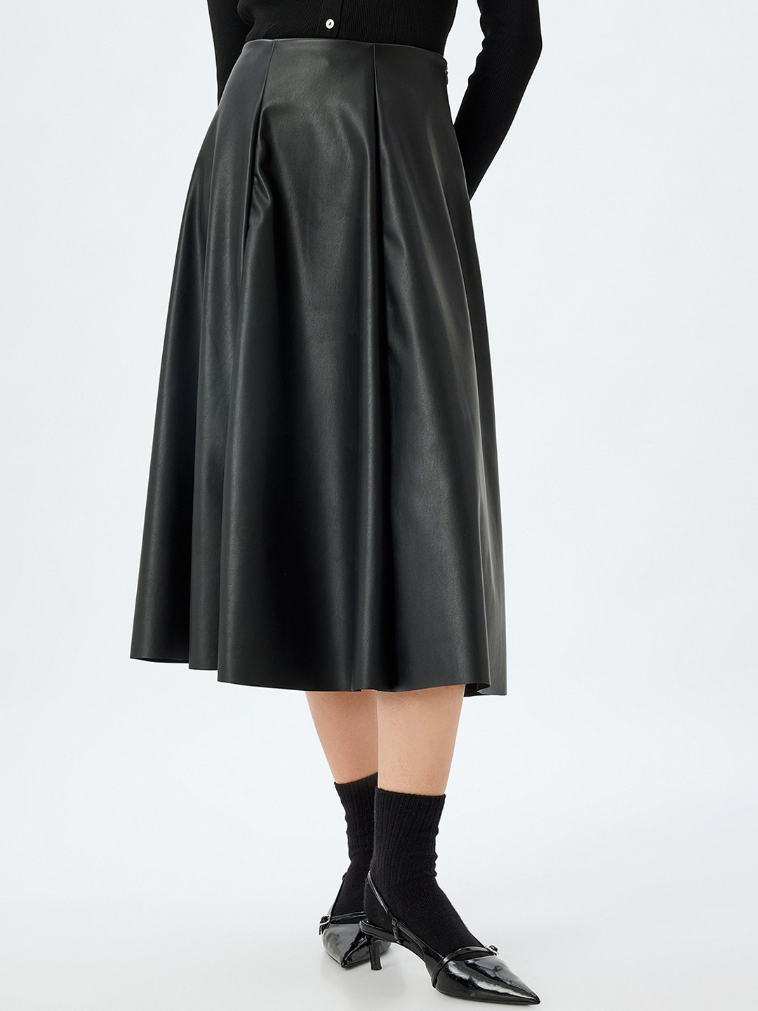 

Koton Women A-Line Midi Skirt, Black